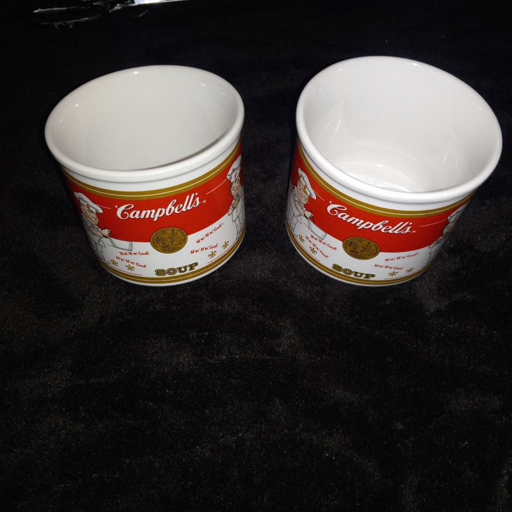 2 Matching Vintage Campbell's Soup Soup Cup Mugs